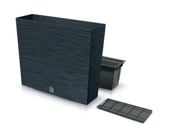 Цве??ник с вкладышем Prosperplast DFC600T S433 Цветник FURU CASE TOWER 580 мм, 180 мм, высота 498 мм, антрацит 066759 