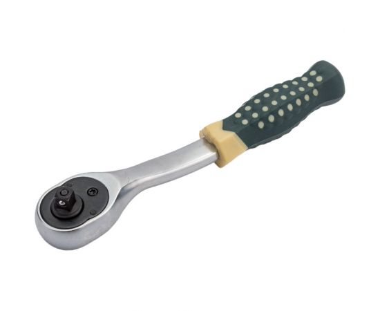 Реверсивная усиленная изогнутая трещотка с резиновой ручкой 1/4 ROCKFORCE RF-802222 