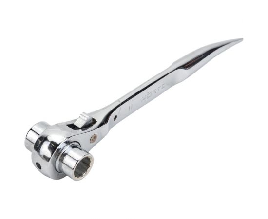 Торцевой ключ HORTZ трещоточный укороченный 11х13 хром HOR 121323 – изображение 2