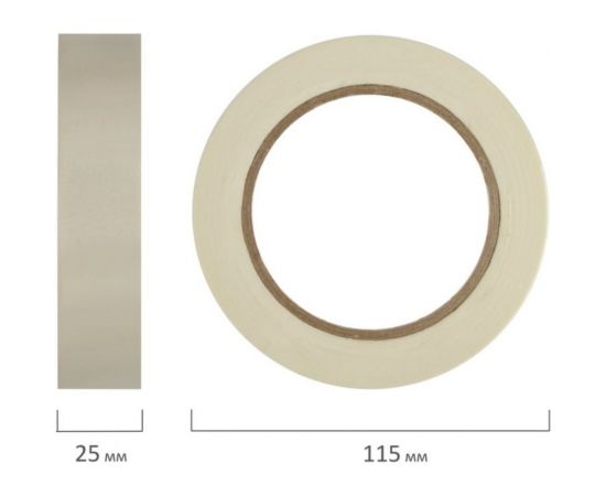 Малярная клейкая лента BRAUBERG 25 мм х 50 м крепированная, профессиональная, реальная длина 228086 – изображение 2