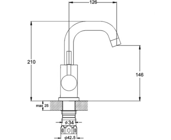 Смеситель для умывальника D-Linиз нержавеющей стали H110315-L – изображение 2