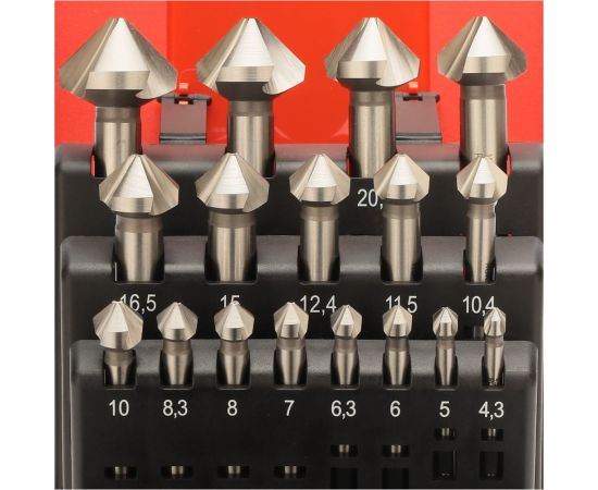 Набор зенковок (17 шт; 4.3-25 мм; HSS-G; 90 градусов) Ruko 102155RO – изображение 2