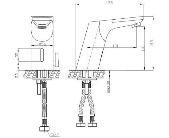 Бесконтактный смеситель для раковины DEVIDA DVU1541-S2 – изображение 2