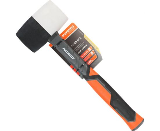 Черно-белая киянка PATRIOT RMF-680BW с фибергласовой рукояткой, 680г 350001116 – изображение 5