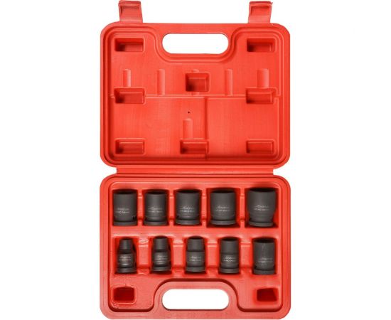 Набор головок ударных 10 шт, 10-24 мм, 38 мм, 1/2"", пластиковый кейс Airline ATAS047 