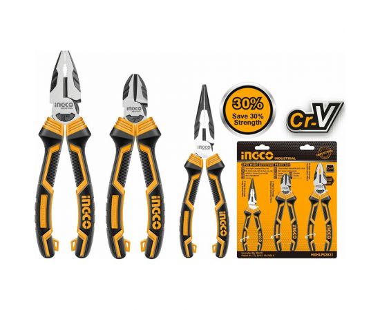 Набор шарнирно-губцевого инструмента INGCO INDUSTRIAL усиленные, 3 пред. HKHLPS2831 