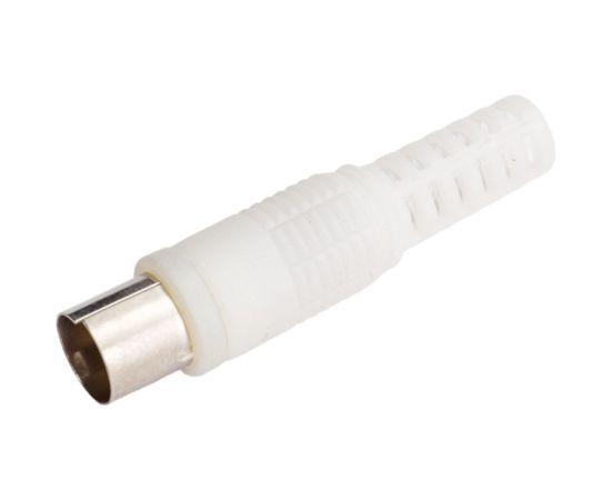 Антенный TV штекер TDM пластиковый без пайки белый SQ1809-0008 