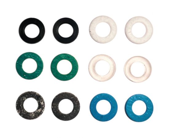 Набор прокладок Профитт 3/8"" резина, паронит, паронит мбс, паронит безасбестовый, фторопласт, пвх - по 2 шт. 1891863 