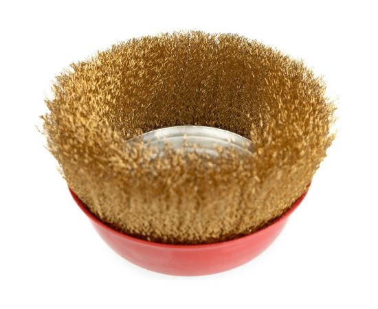 Щетка-чашка по металлу 150 мм, М14, латунная для УШМ SAMGRUPP 16211 – изображение 4