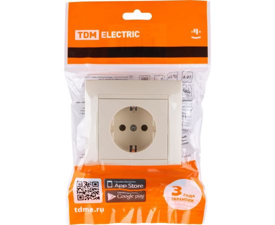 Розетка TDM 2П+З 16А 250В слоновая кость Лама SQ1815-0123 – изображение 5