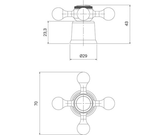 Маховик для смесителя IDDIS 8x20, крест, хром, комплект, 2 шт 991KR201SM – изображение 3