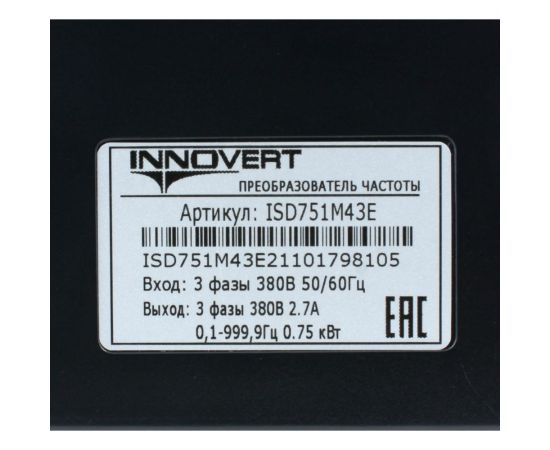 Преобразователь INNOVERT ISD mini PLUS, выходной ток 2.7 А 0,75 кВтx380 В ISD751M43E – изображение 6
