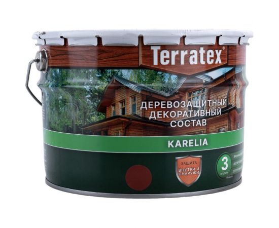 Деревозащитный декоративный состав ТЕРРАТЕКС красное дерево, 7.5 кг, 9 л ЭК000137013 