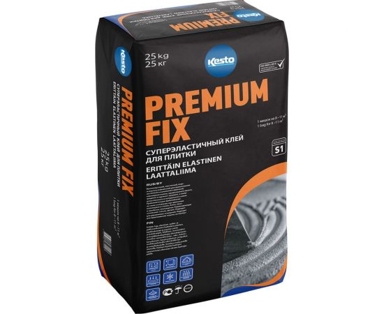 Эластичный клей для плитки Kesto Premium fix, 25 кг, с2 те s1 81107 