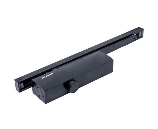 Дверной доводчик БУЛАТ ДД 812/5 CH-B (CS+LS+SL+HO+BC+DA+PA), 15-85 кг, черный, со скользящей тягой 13930 