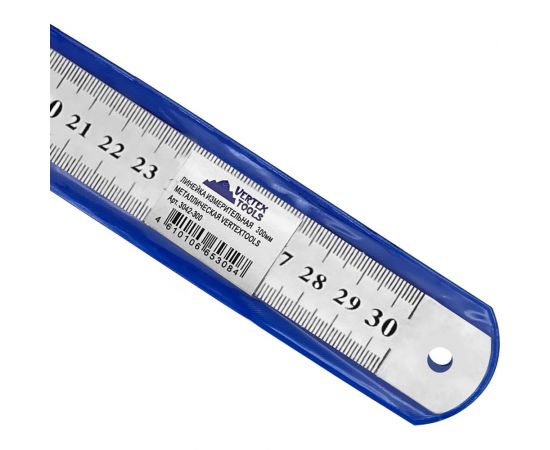 Измерительная линейка vertextools 300 мм, металлическая 3042-300 