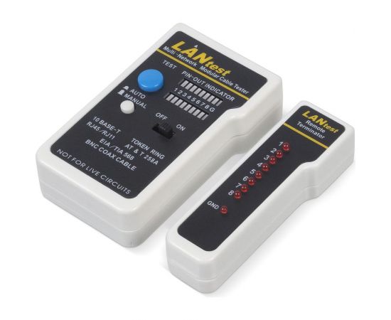 Тестер для витой пары Cabeus с переходниками для коаксиального кабеля HT-519CT 