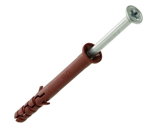 Усиленный нейлоновый дюбель-гвоздь ЕВРОПАРТНЕР multi pro uk, потайная манжета, 6x60 мм, 25 шт. B7 0004 