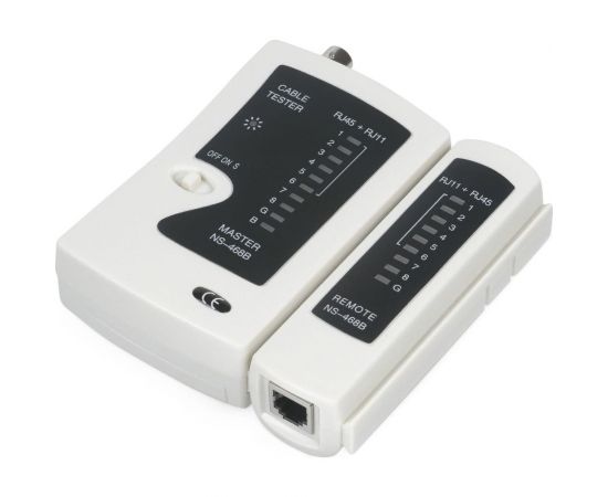 Тестер Cabeus для витой пары, коаксиала, телефона (кож.зам.чехол) CT-BNC-RJ45 