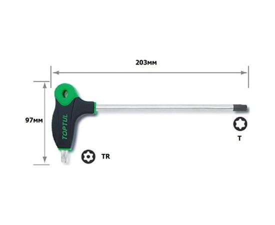 Ключ с L-образной ручкой TOPTUL TORX T27 AIED2720 – изображение 2