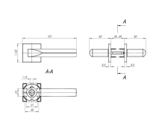 Раздельная ручка Fuaro PRIZMA SL CP-8 хром 44285 – изображение 3