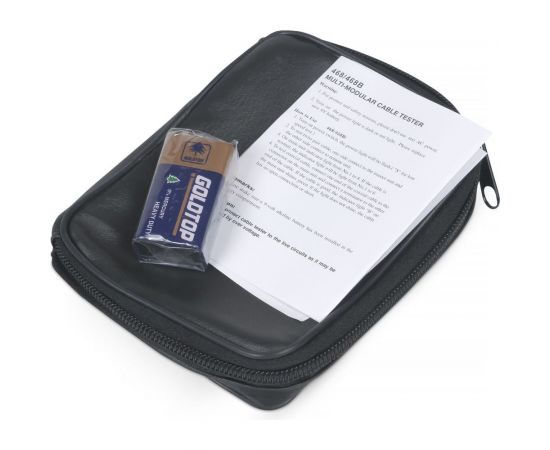 Тестер Cabeus для витой пары, коаксиала, телефона (кож.зам.чехол) CT-BNC-RJ45 – изображение 3