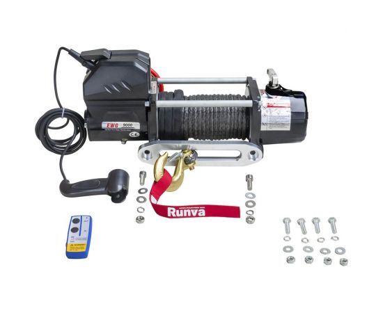 Автомобильная электрическая лебёдка RUNVA 12V Magnum 9000 lbs 4200 кг синтетический трос EWG9000S – изображение 4