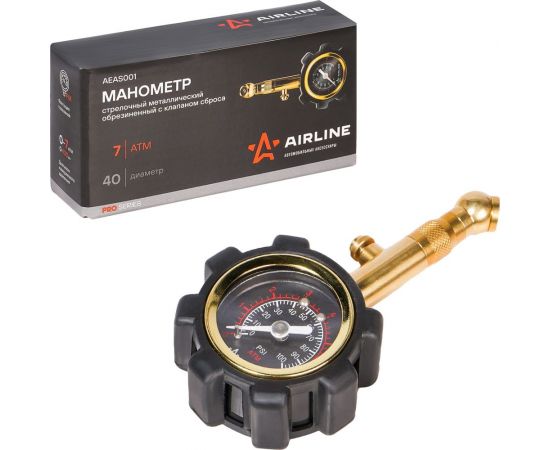 Стрелочный манометр Airline PRO 7АТМ, 40 мм, с клапаном сброса AEAS001 – изображение 3