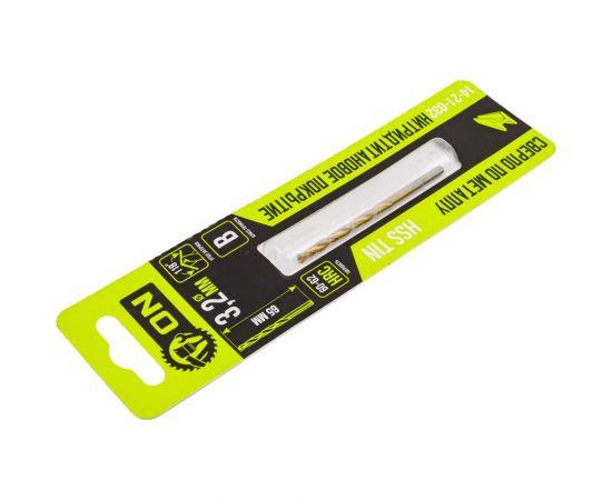 Сверло по металлу HSS TIN 3.2x65 мм, нитридтитановое покрытие On 14-21-032 – изображение 2