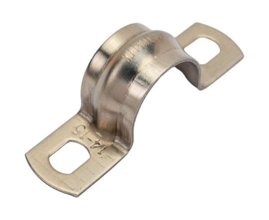 Двухлапковая металлическая скоба FORTISFLEX СМД INOX 14-15 мм 80983 