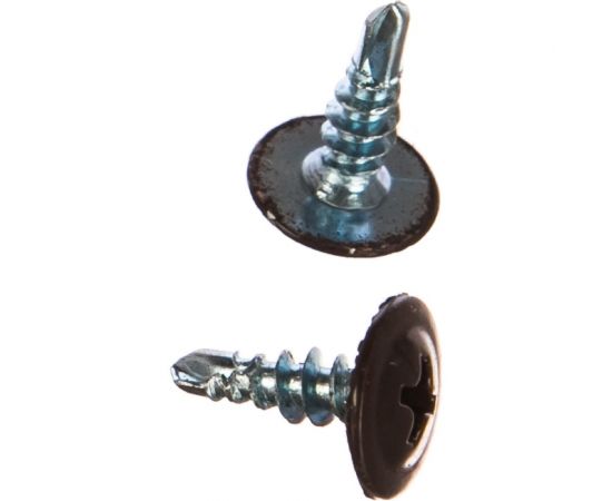 Прессшайба Качественный КРЕПЕЖ 4.2х13 мм, коричневая RAL 8017, сверло, 450 шт 0300299 КЧ 