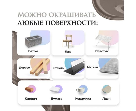 Краска для мебели и декора ATURI Design Меловой бархат mia крепкий кофе, 0.4 кг T1-00010833 – изображение 7