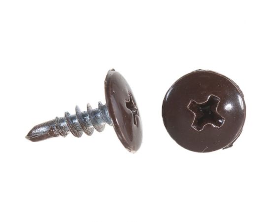 Прессшайба Качественный КРЕПЕЖ 4.2х13 мм, коричневая RAL 8017, сверло, 450 шт 0300299 КЧ – изображение 5