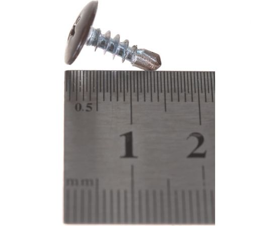 Прессшайба Качественный КРЕПЕЖ 4.2х13 мм, коричневая RAL 8017, сверло, 450 шт 0300299 КЧ – изображение 3