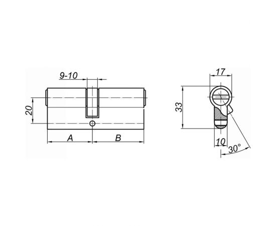 Цилиндровый механизм Palladium ZN 60 C ET CP СТ-00001132 – изображение 3