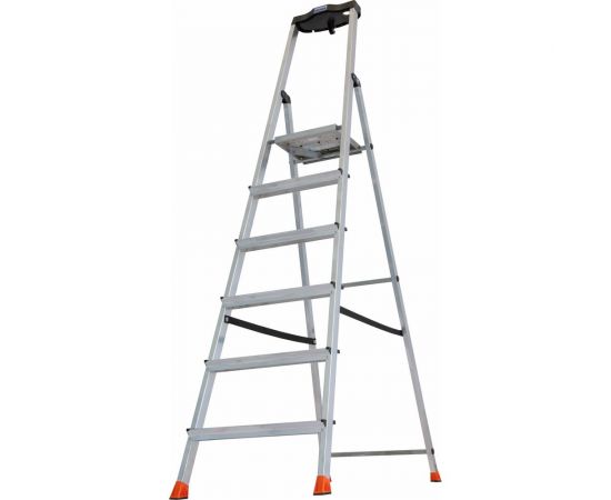 Свободностоящая стремянка Krause MONTO SAFETY 2К заглушки, 6 ступеней 128966 – изображение 4