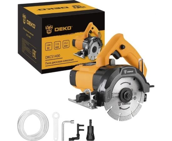 Дисковая алмазная пила DEKO (3638) DKCS1400 115 мм, 1400 Вт, с подачей воды 063-4355 