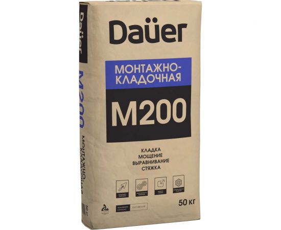Монтажно-кладочная сухая смесь Dauer м-200 50 кг Z-20*50 