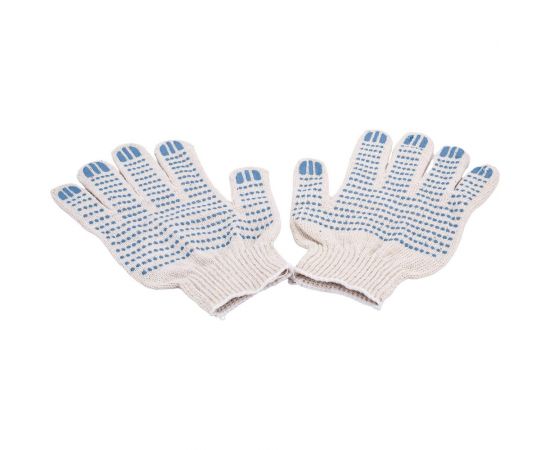 Трикотажные легкие перчатки Gigant с покрытием ПВХ-точка, 10 класс, белые GGC-9 