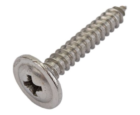 Нержавеющий саморез с прессшайбой KREPFIELD 4,2x25 мм, ART 9999, А2, самонарезающий, крестообразный шлиц PH, 30 шт. 9999A2саморез с прессшайбой4.2X25-30 – изображение 4