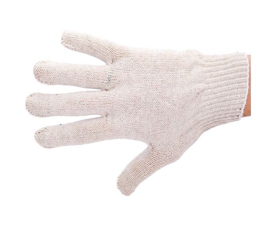 Трикотажные легкие перчатки Gigant с покрытием ПВХ-точка, 10 класс, белые GGC-9 – изображение 2