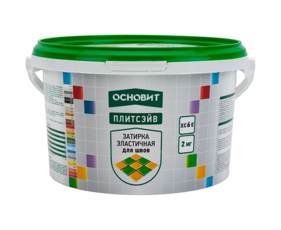 Эластичная цементная затирка для заполнения и защиты межплиточных швов шириной 1-10 мм Основит ПЛИТСЭЙВ XC6 E темно-серая 022, 2 кг 78045 