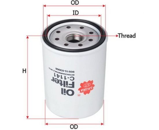 Фильтр масляный Sakura C1141 – изображение 3