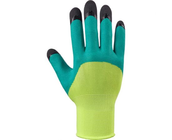 Нейлоновые перчатки Фабрика перчаток салатный с черными пальцами ПЕР-САЛАТ-ЧП-840 – изображение 2