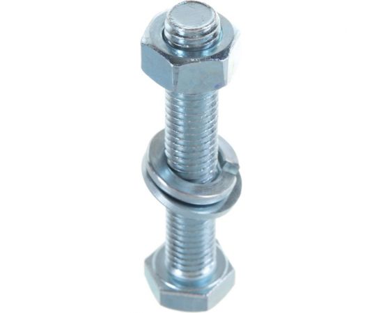 Болт с шестигранной головкой в комплекте с гайкой, шайбой, шайбой пружинной, ЗУБР, МАСТЕР, 303436-08-050 – изображение 2