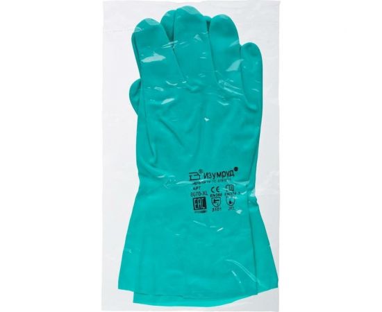Нитриловые перчатки ООО Комус Изумруд 8070 зеленые, р. 10/XL 757528 – изображение 2