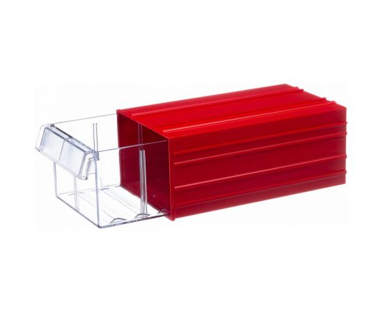 Пластиковый короб СТЕЛЛА-ТЕХНИК 140х250х100мм, С-2-красный-прозрачный – изображение 2