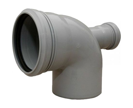 Канализационный переходной универсальный тройник АТЛАС ПЛАСТ 90 град, DN 110х50, фронтальный SPCTVF110050 