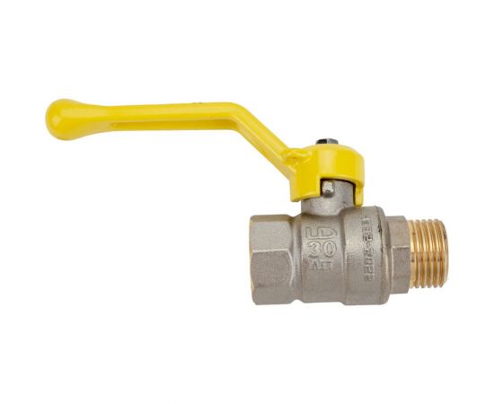 Шаровой кран LD латунь никель газ Pride Ду 15 Ру40 ВР/НР полнопроходной рычаг 007-8047 537159 