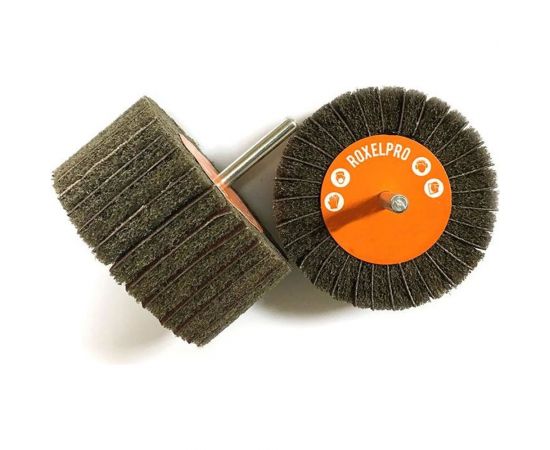 Щетка лепестковая комбинированная ROXTOP на шпинделе (40х20х6 мм; Р180+Fine) RoxelPro 135429 